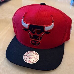 Mitchell & Ness Kids Chicago Bulls Red and Black Snapback Cap